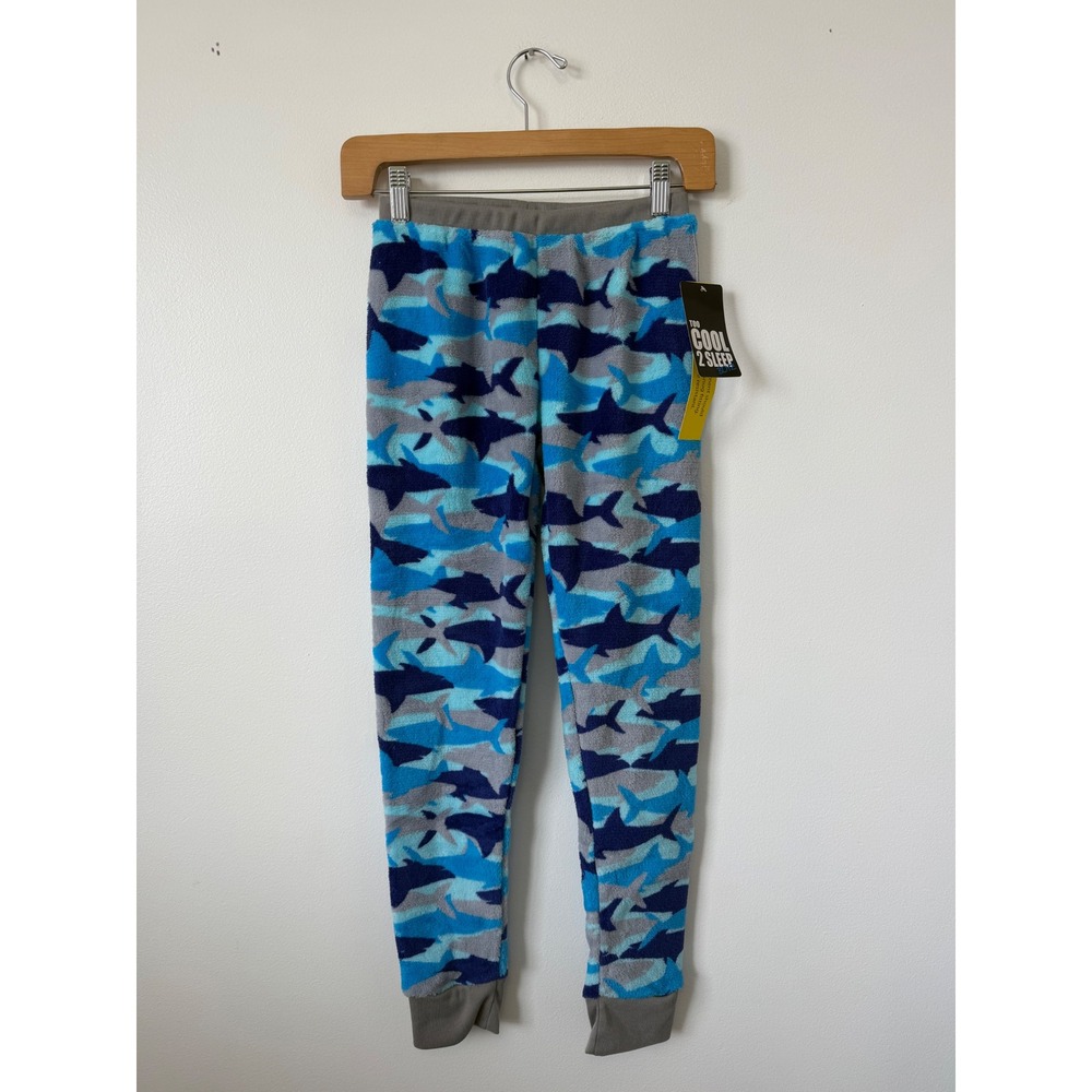 Too Cool 2 Sleep Boys' Fleece Pajama Bottoms – Blue‎ Shark – Size 10/12 – NWT